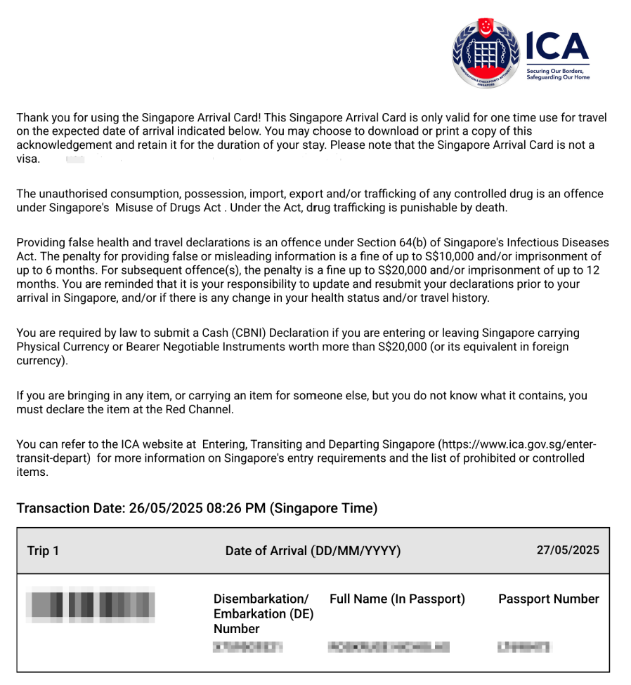 singapore arrival card